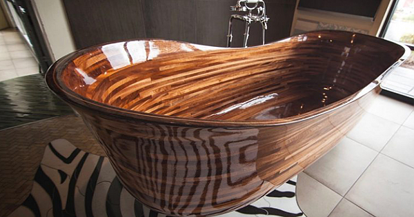 Former Boat Builder Sculpts Breathtaking Wooden Bathtubs