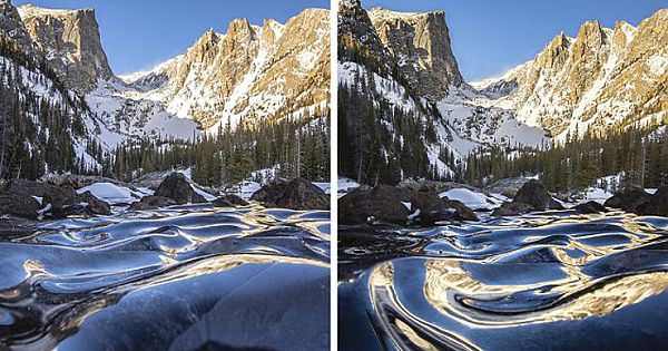 This Photographer Captured A Rare Sight—Frozen Waves At Dream Lake, Colorado