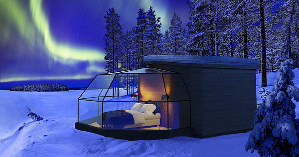 Spend The Night In a Glass Igloo Looking Up At The Northern Lights