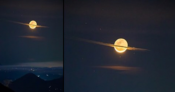 Photographer Takes Once-In-Lifetime Shot Of The Moon Dressed As Saturn