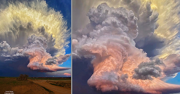 The Photographer Shot a Fiery Storm Cloud in Texas That Appears Like a Detonation in The Sky