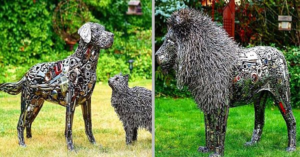 Artist Turns Nuts, Bolts And Scrap Metal Into Life-Sized Animal Sculptures