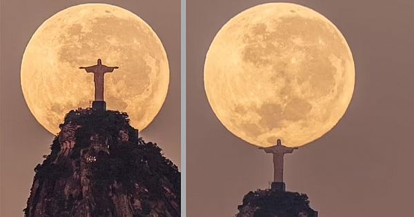 Photographer Captures Christ The Redeemer Holding The Moon