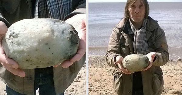 Couple Stunned After Stumbling Across "Weird Stone" On The Beach – And It Could Be Worth £50,000