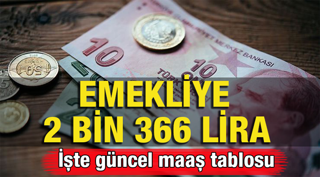 Emekliye 2 bin 366 lira