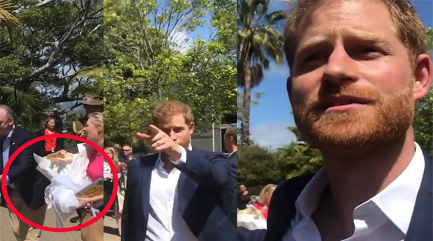 Prince Harry jokingly tells Crowd For Giving Meghan Markle big bouquet Flowers