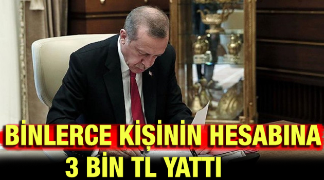 Erdoğan imzaladı!Milyonlarca kişiye 3 bin Tl yattı