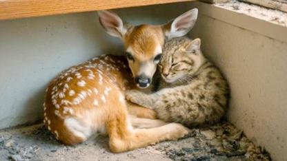 After the Wildfire: A Fawn and a Bobcat Form an Unbreakable Bond Amid the Ashes