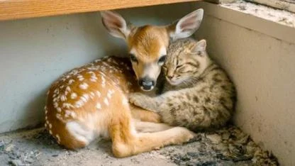 After the Wildfire: A Fawn and a Bobcat Form an Unbreakable Bond Amid the Ashes
