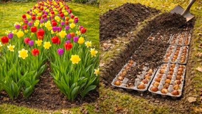 The Egg Carton Gardening Trick: A Smart Way to Plant Flower Bulbs in Perfect Rows