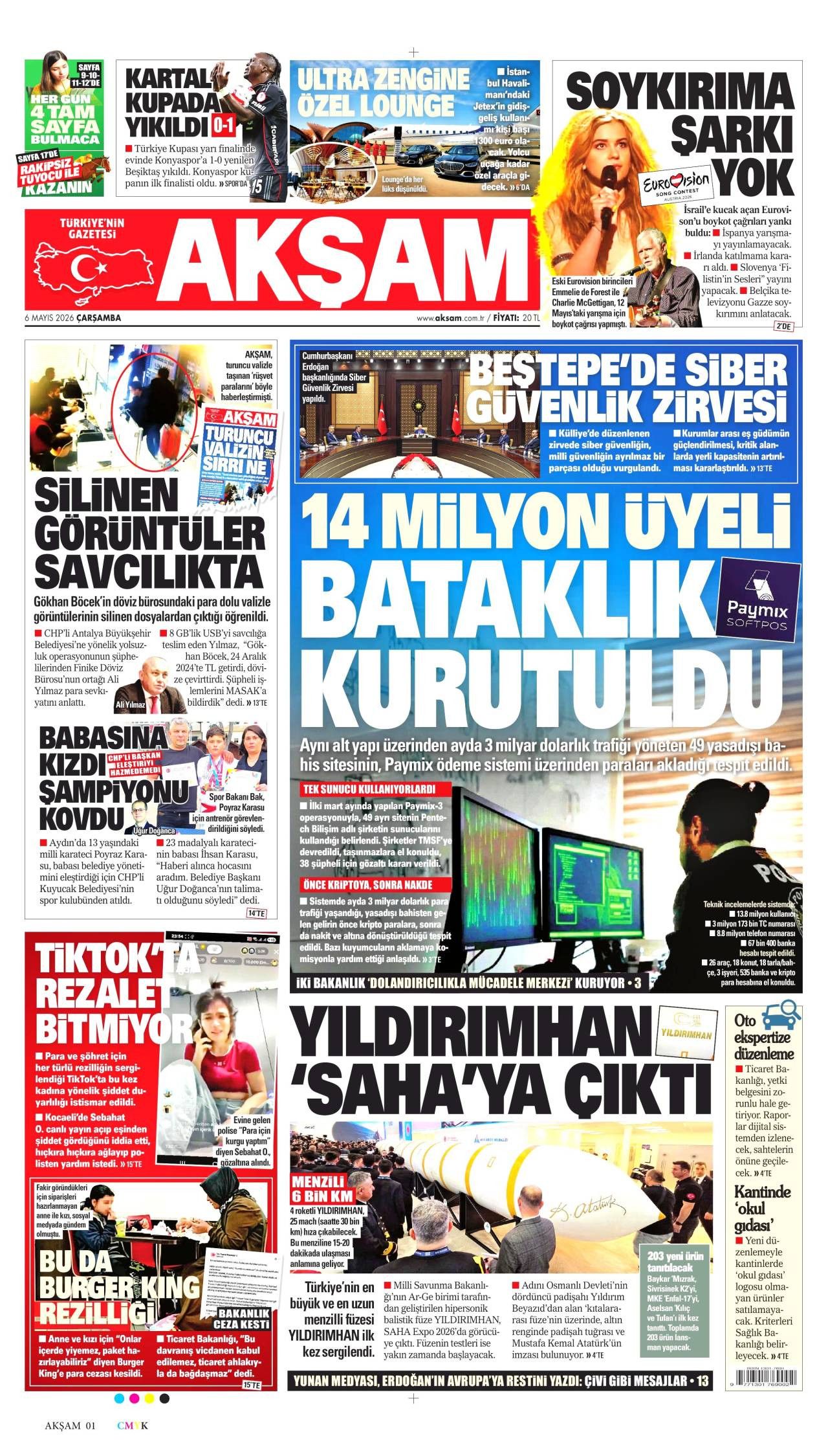 Akşam Gazetesi Gazete Manşeti