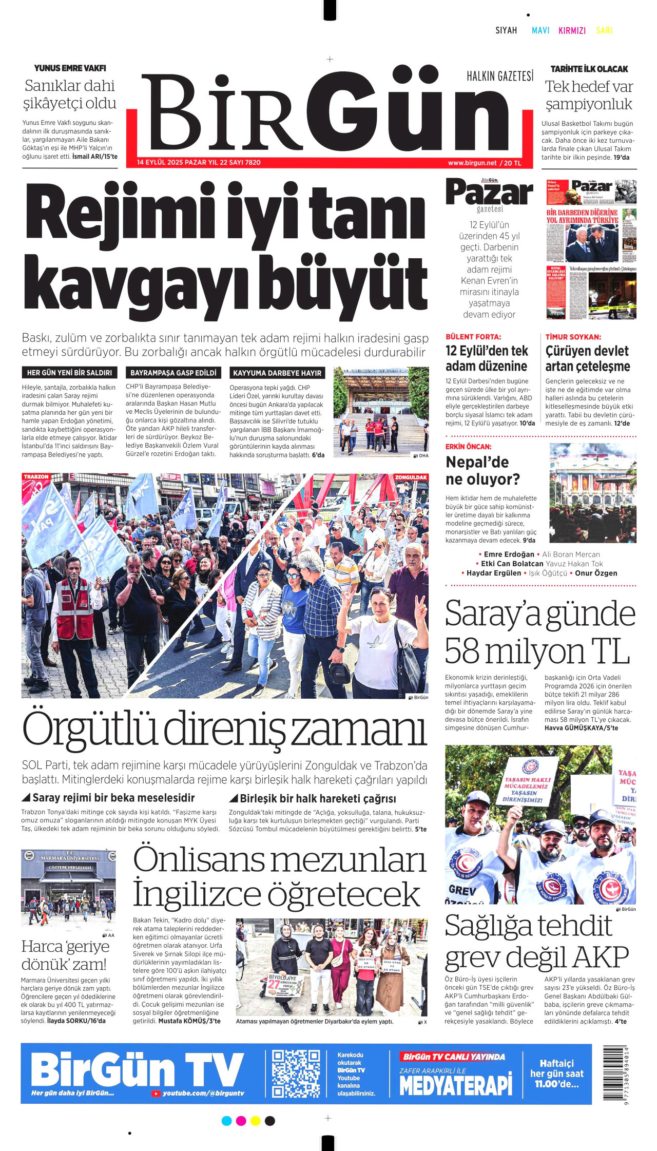 BİRGÜN Gazete Manşeti