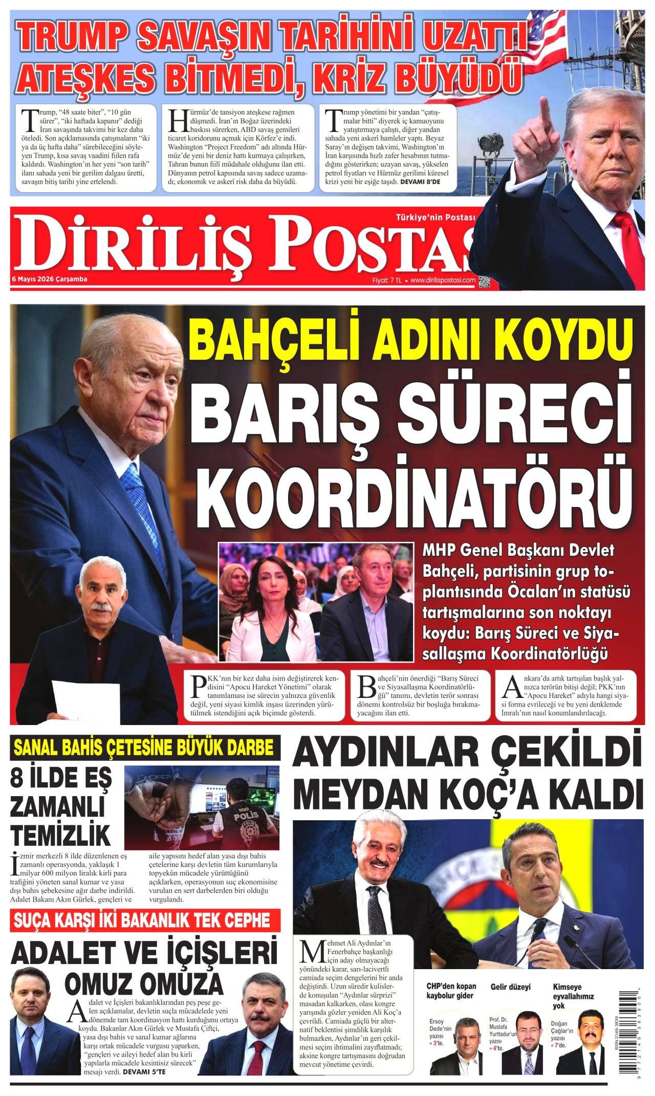 Diriliş Postası Gazetesi Gazete Manşeti