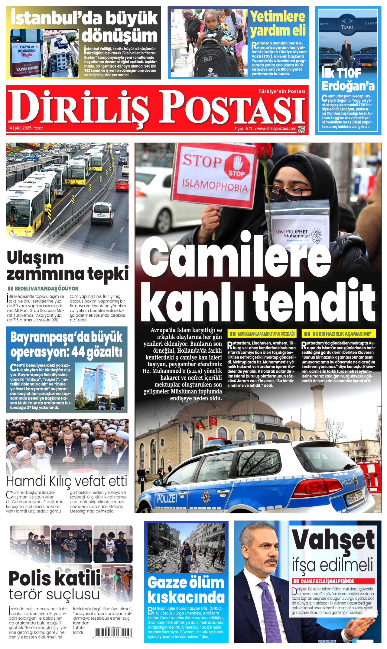 DİRİLİŞ POSTASI Gazete Manşeti