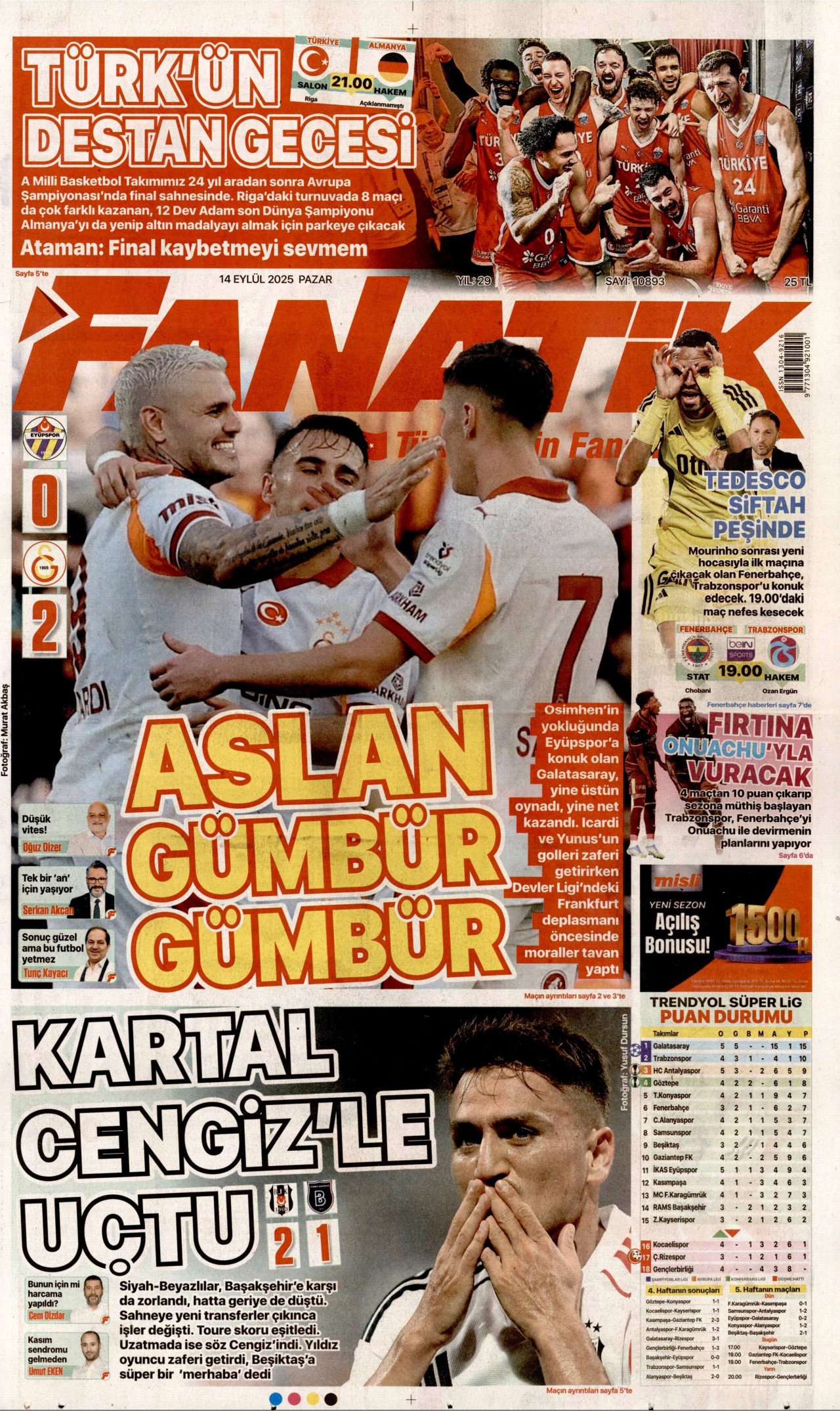 FANATİK Gazete Manşeti