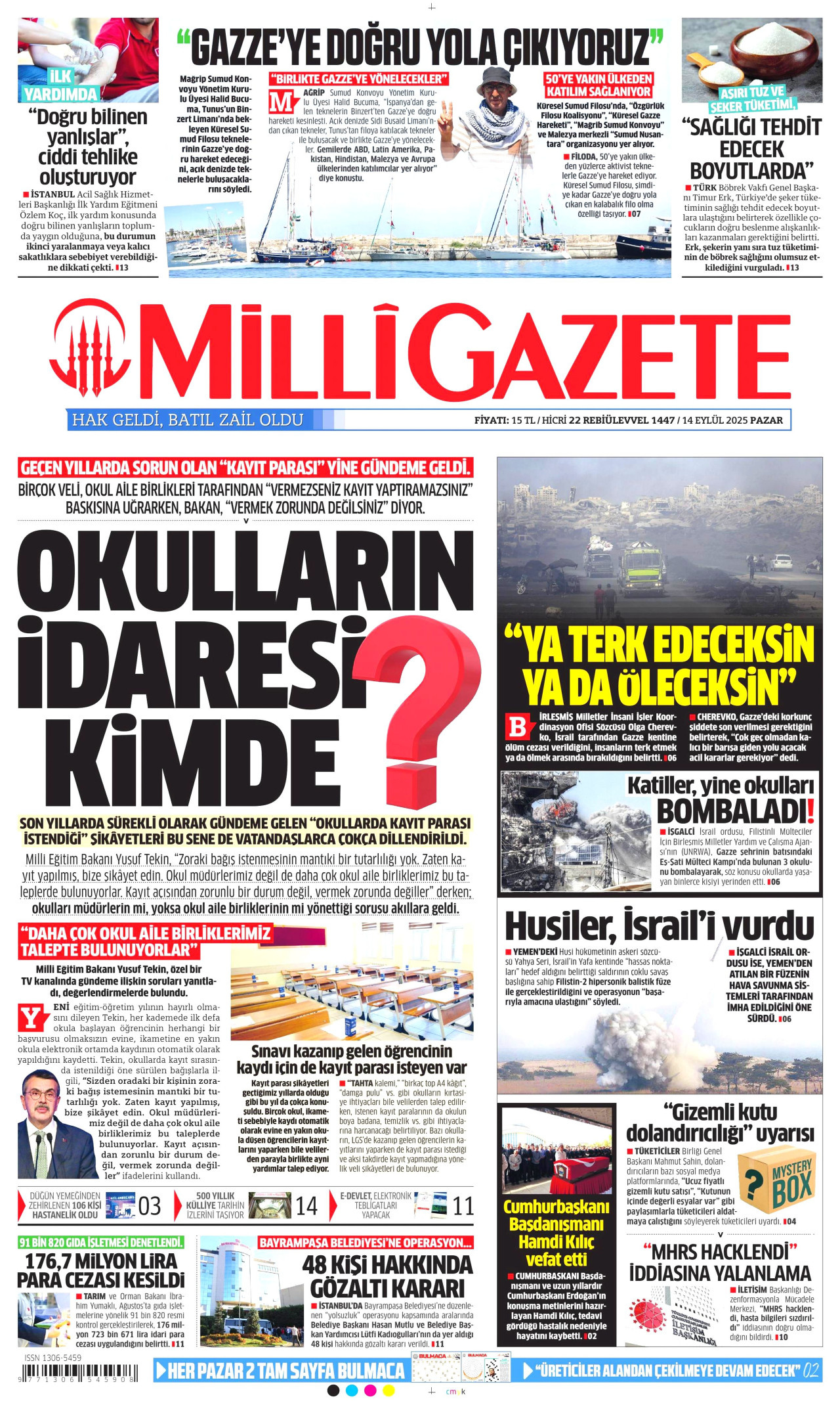 MİLLİ GAZETE Gazete Manşeti