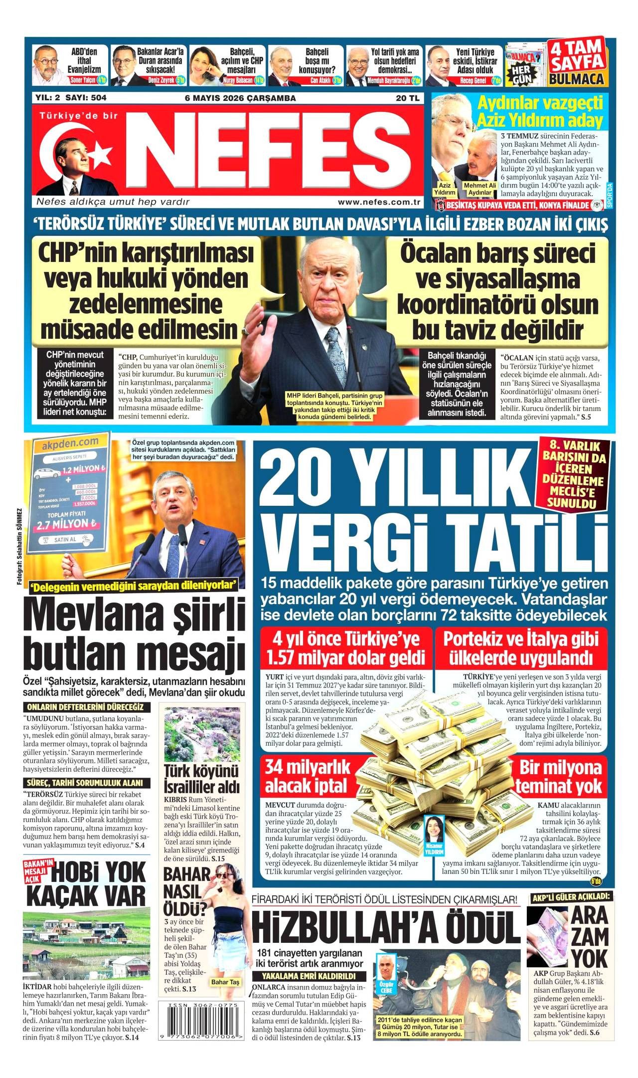 Nefes Gazetesi Gazete Manşeti