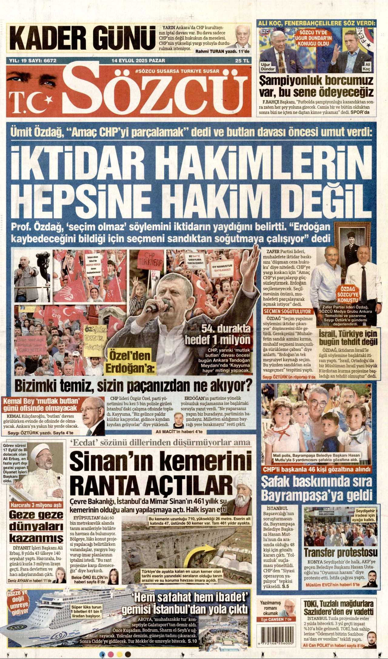 SÖZCÜ Gazete Manşeti