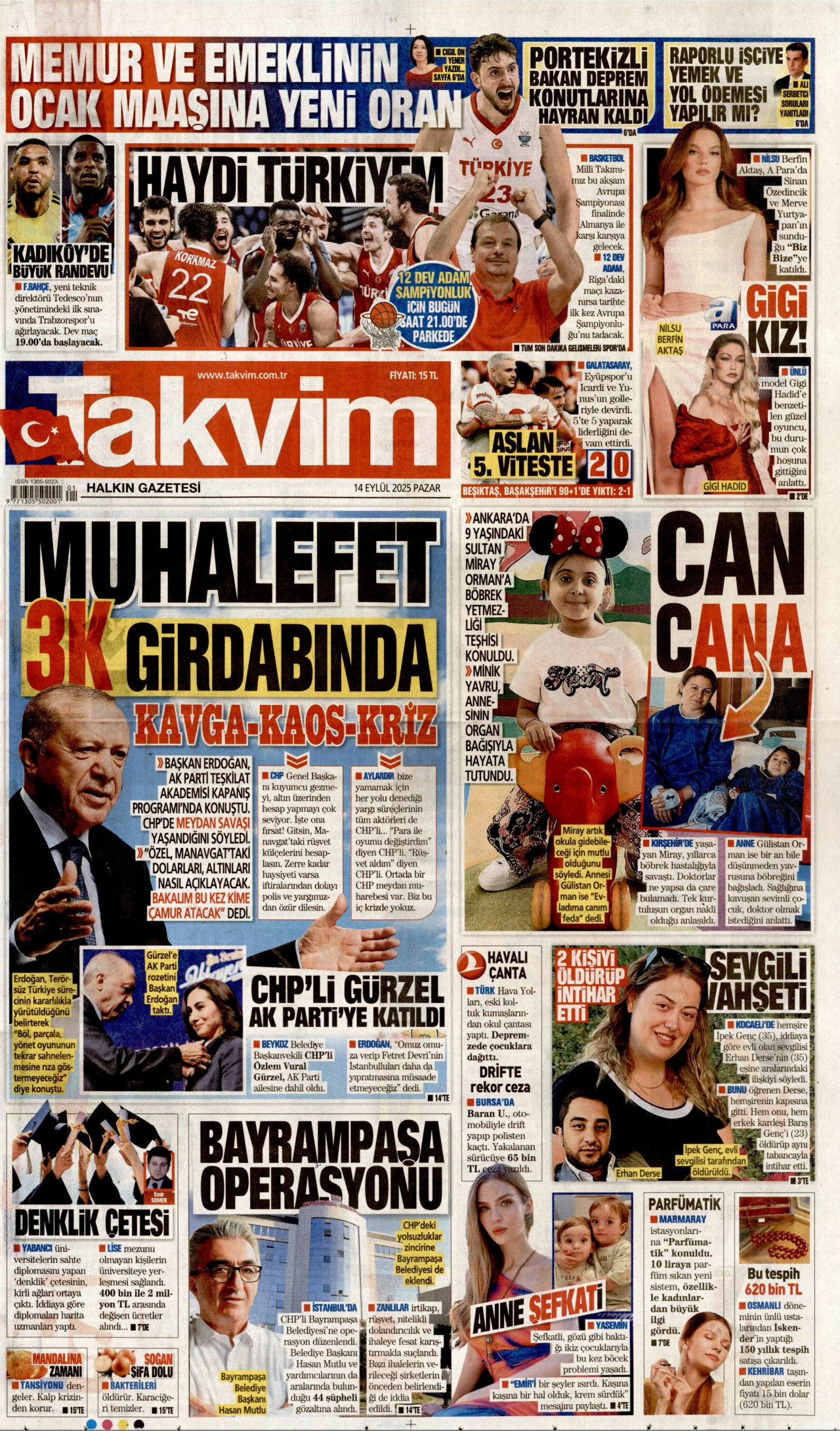 TAKVİM Gazete Manşeti