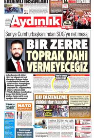 AYDINLIK GAZETESİ Gazete Manşeti