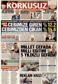 Korkusuz Gazetesi Gazete Manşeti