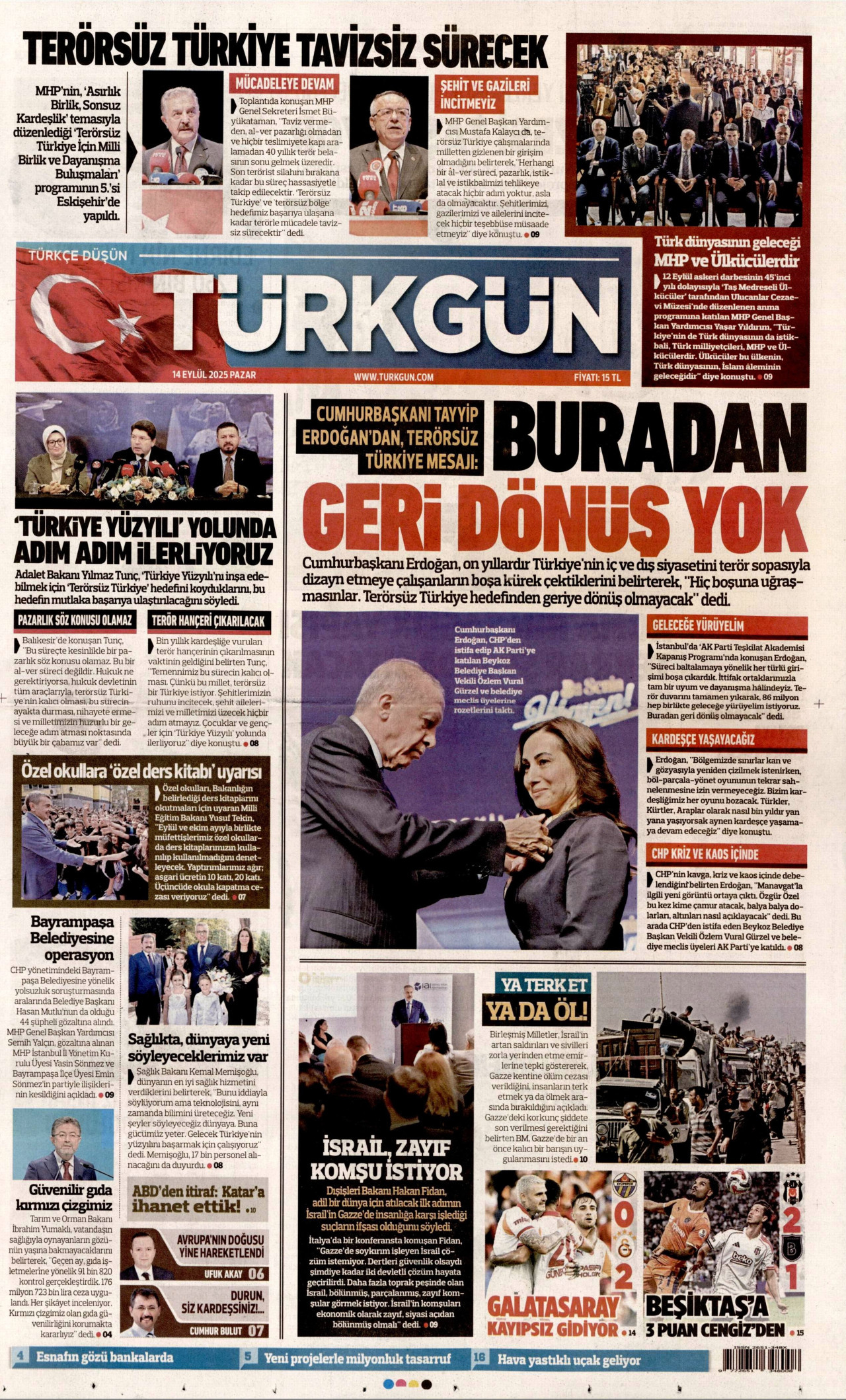 TÜRKGÜN Gazete Manşeti