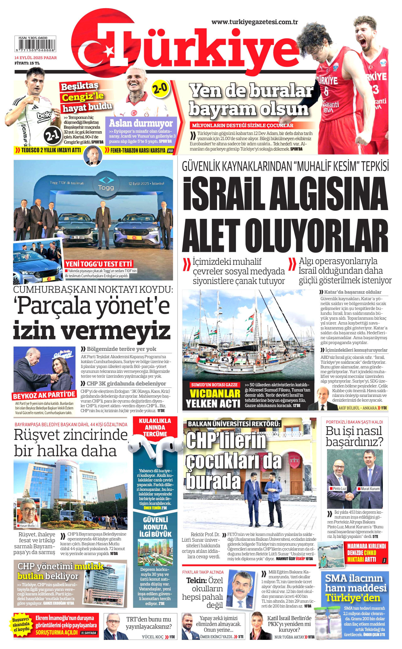 TÜRKİYE GAZETESİ Gazete Manşeti