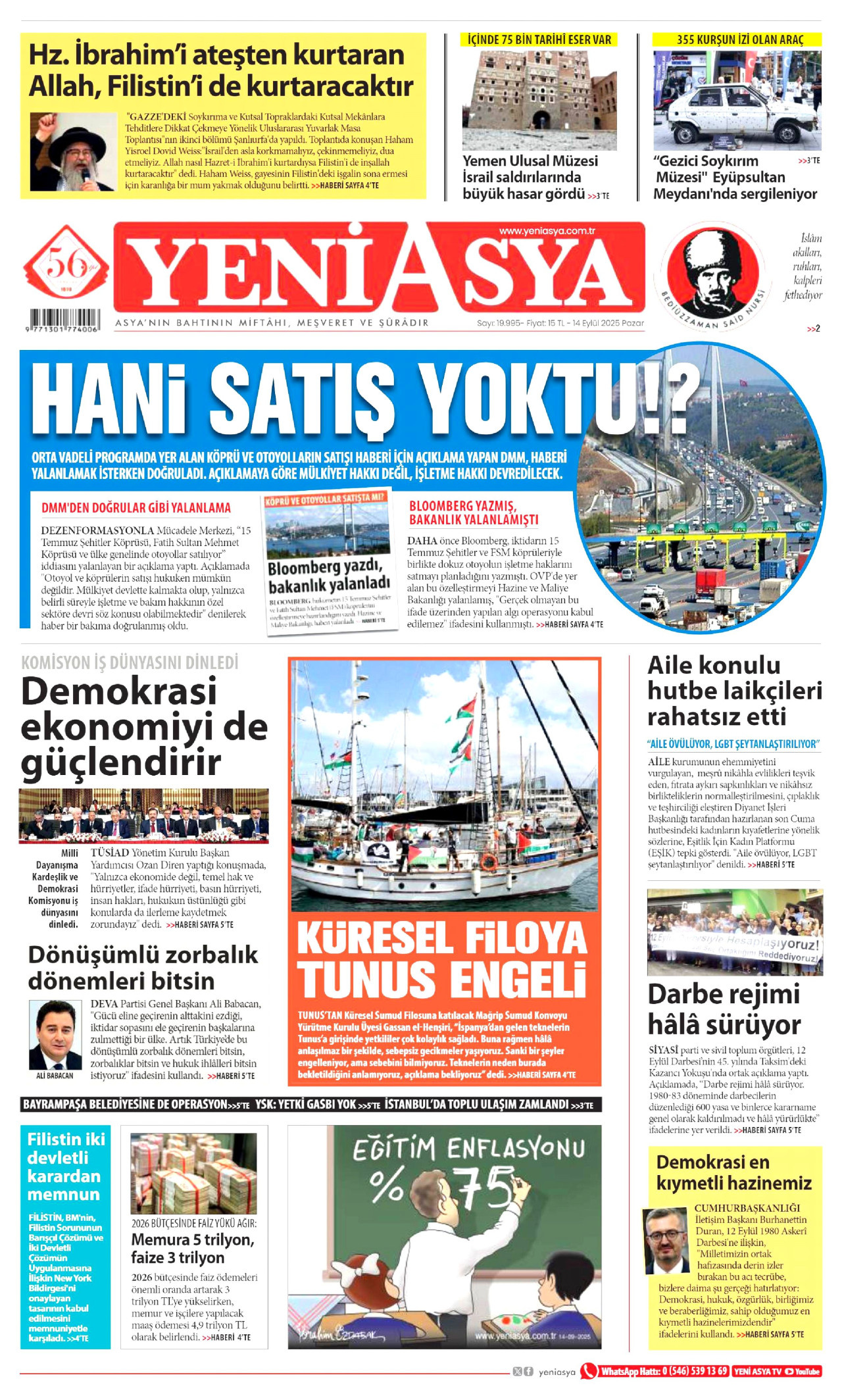 YENİ ASYA Gazete Manşeti