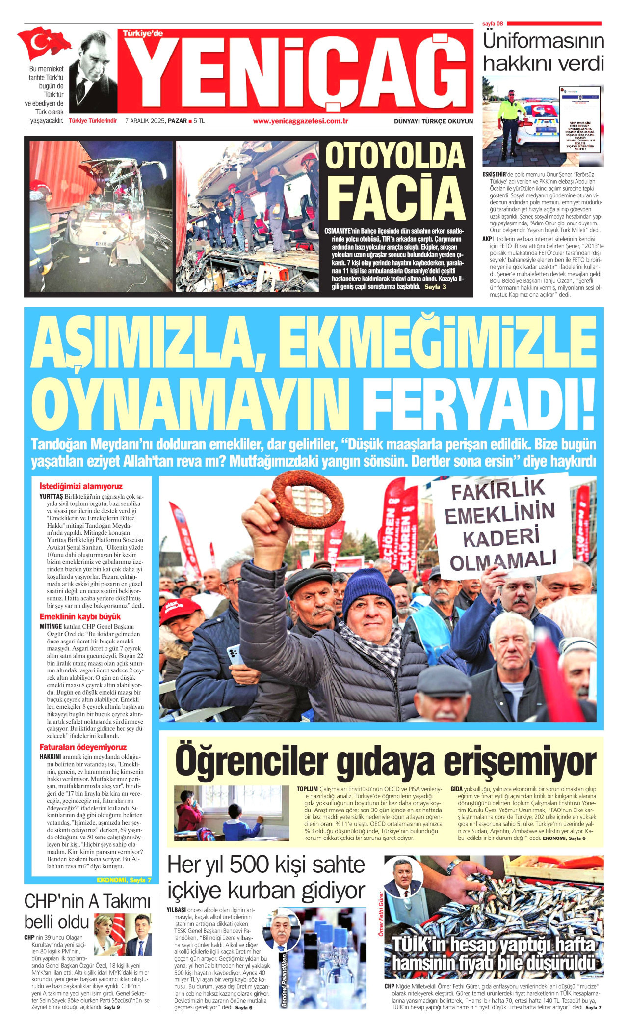 YENİÇAĞ Gazete Manşeti