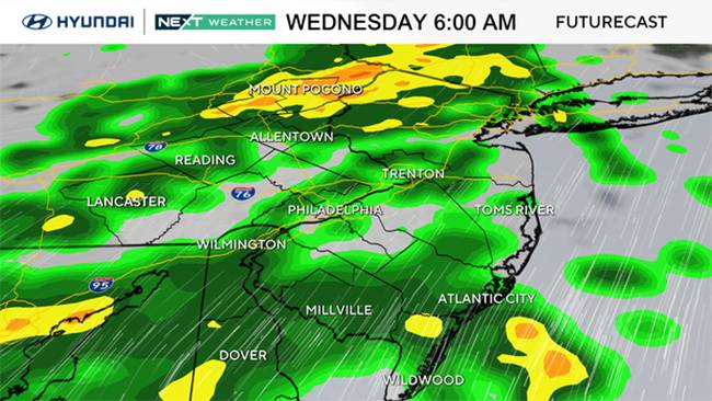 Morning Rain to Slow Philadelphia Commute Wednesday Before Sunshine Returns